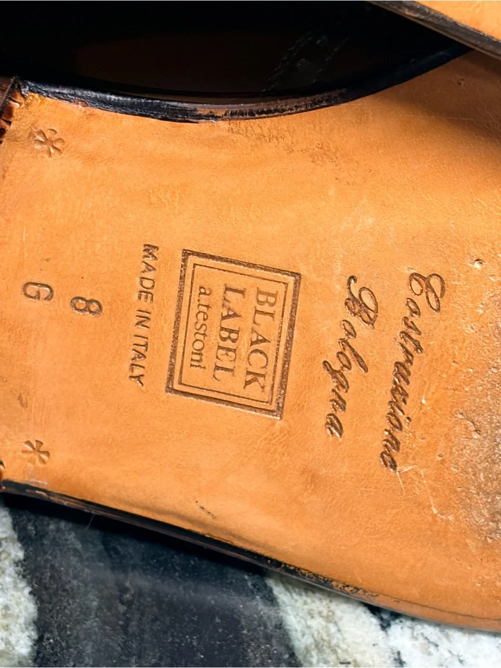 a.testoni Black Label 8G Bologna Construction Brown Split Toe Brogue Italy